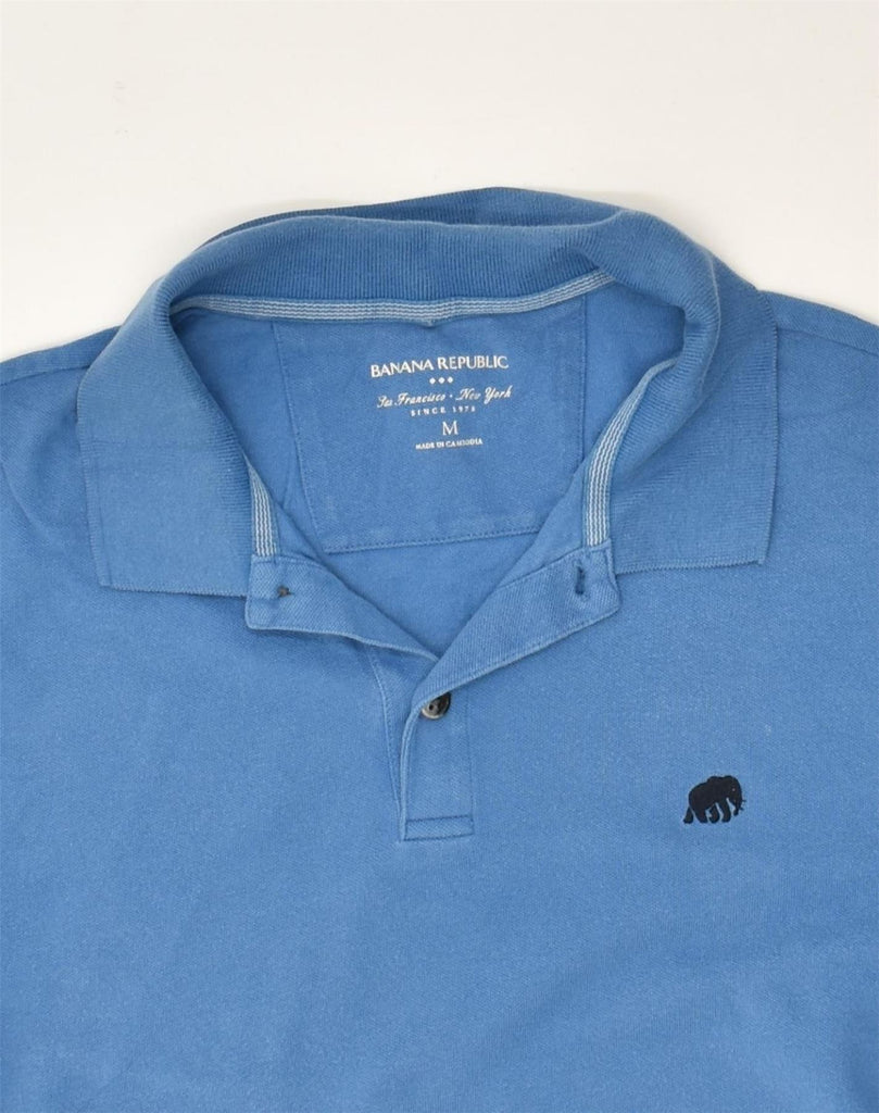 BANANA REPUBLIC Mens Polo Shirt Medium Blue Cotton | Vintage Banana Republic | Thrift | Second-Hand Banana Republic | Used Clothing | Messina Hembry 