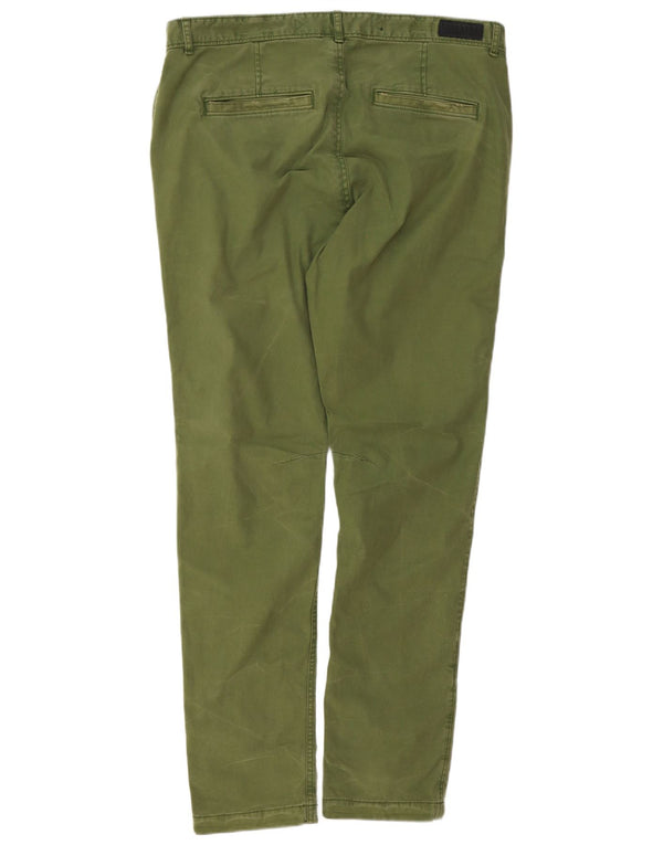 Superdry Mens Slim Chino Trousers XL W38 L32 Green Cotton