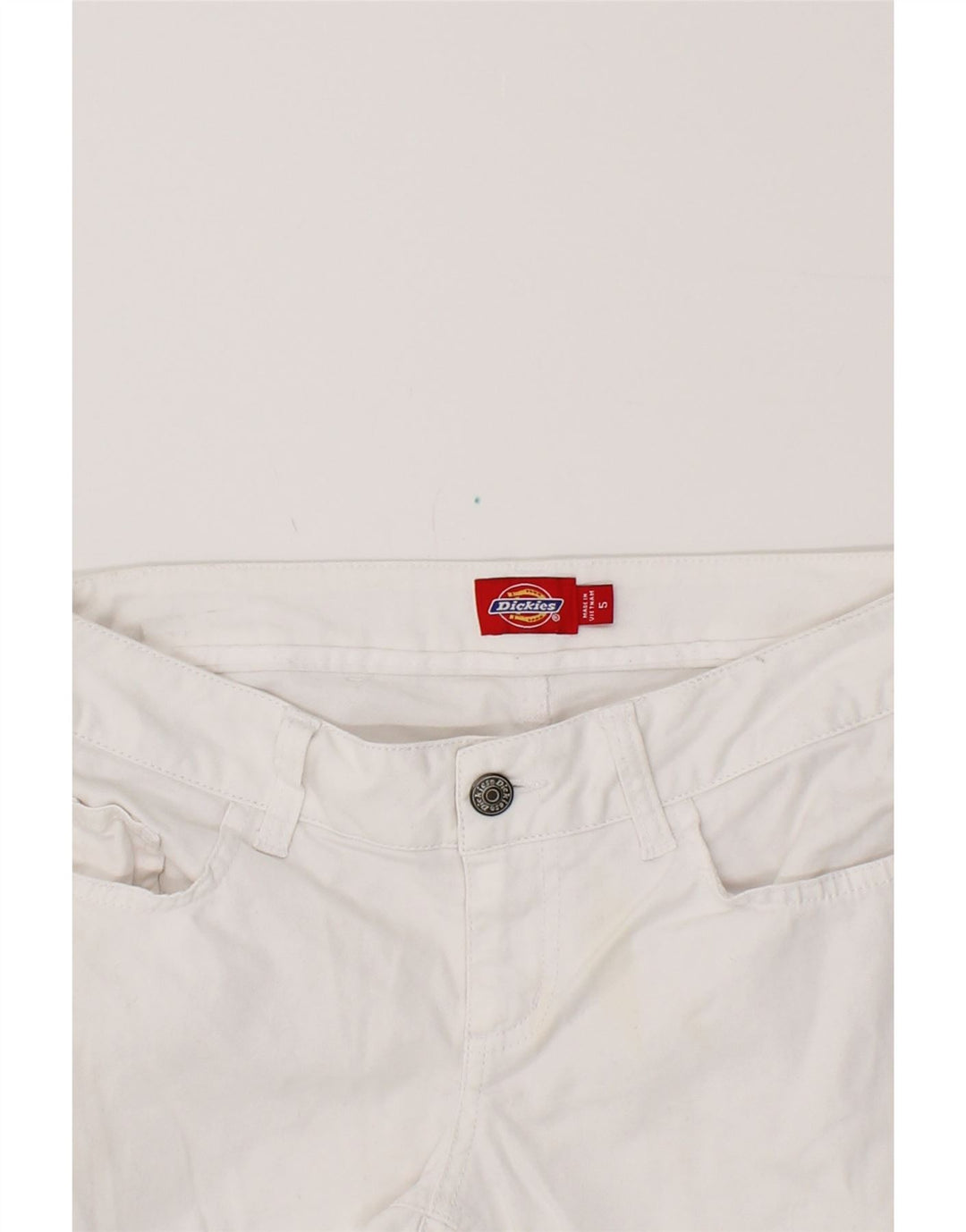 DICKIES Womens Slim Casual Trousers US 5 Medium W30 L33 White Cotton Vintage Dickies and Second-Hand Dickies from Messina Hembry 