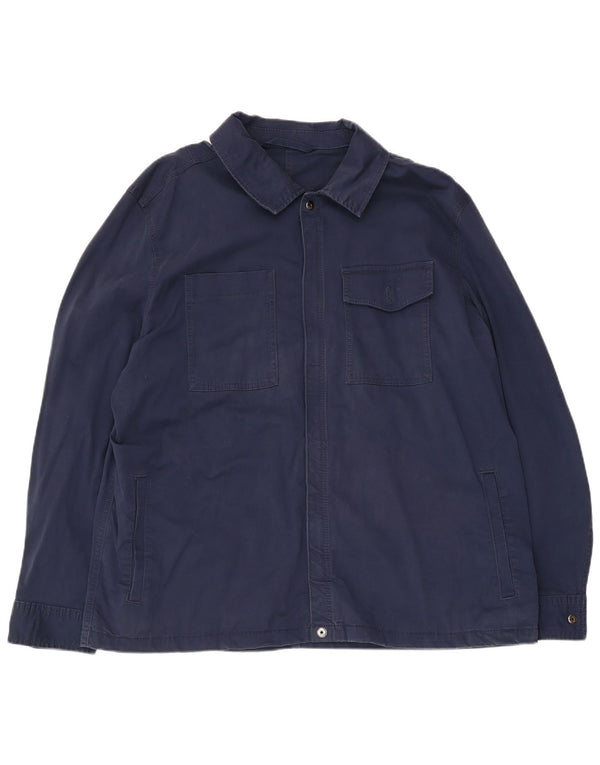 Marks & Spencer Mens Utility Jacket UK 46 3XL Navy Blue Cotton