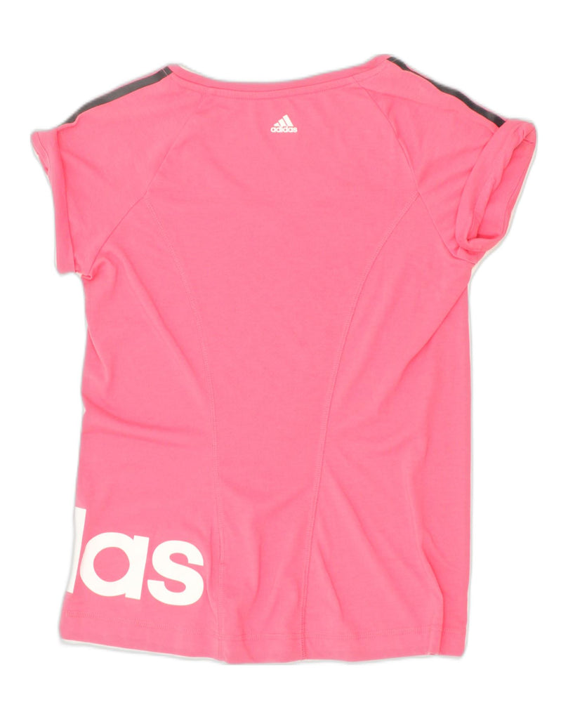 ADIDAS Womens Graphic T-Shirt Top UK 12-14 Medium Pink | Vintage Adidas | Thrift | Second-Hand Adidas | Used Clothing | Messina Hembry 