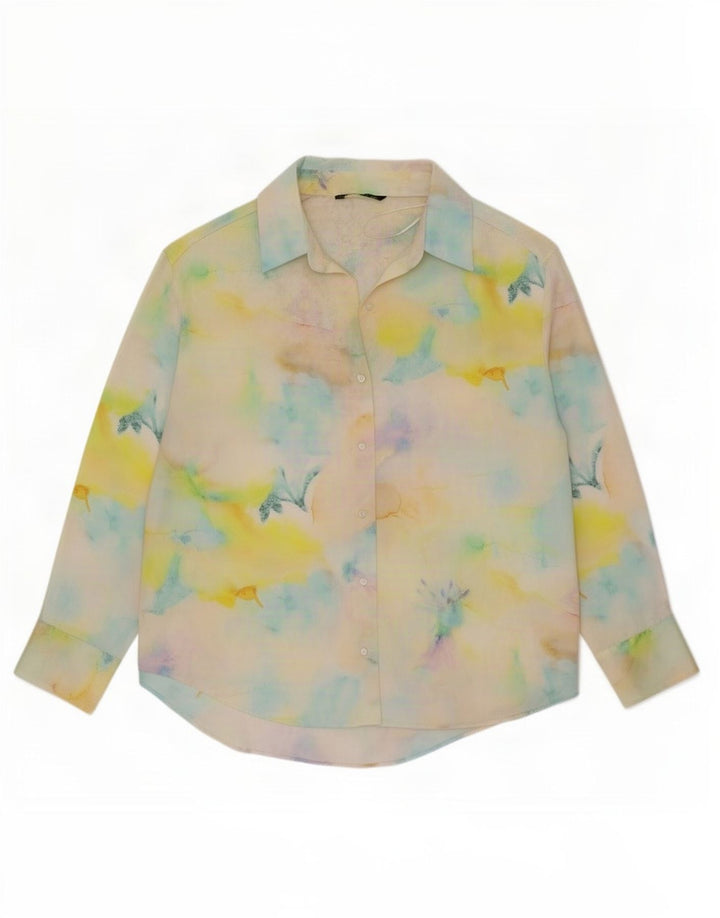 Zara Womens Shirt UK 16 Large Multicoloured Tie Dye Polyester