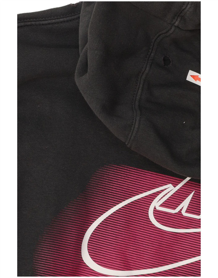 Nike Mens Graphic Hoodie Jumper Small Grey Cotton