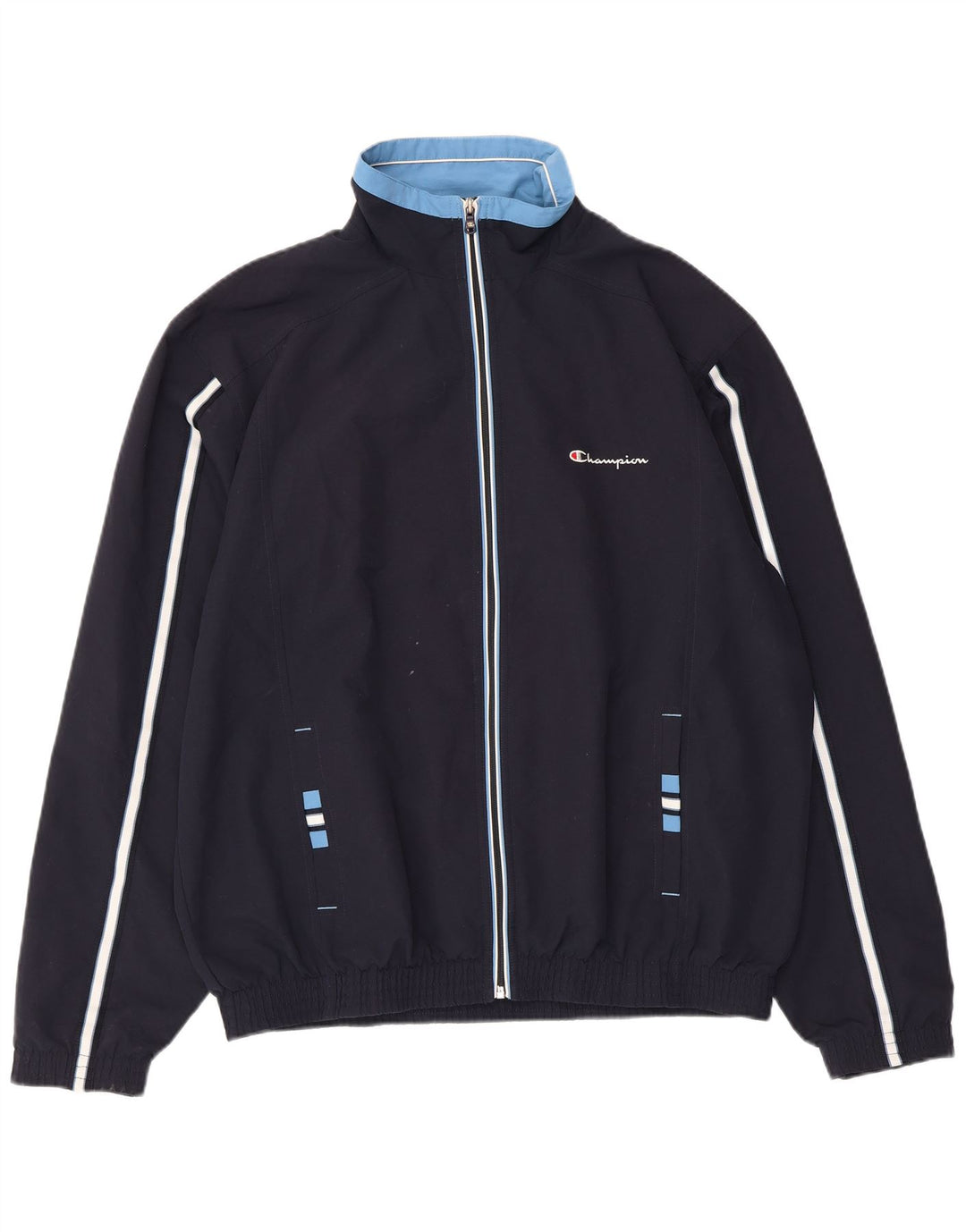 Champion Mens Tracksuit Top Jacket XL Navy Blue Polyester