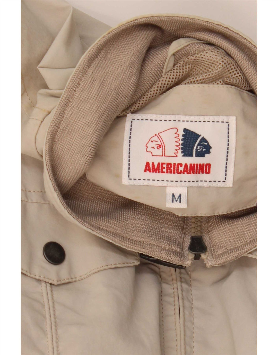 Americanino Mens Bomber Jacket UK 38 Medium Beige Polyamide