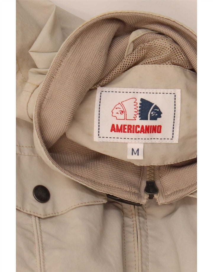Americanino Mens Bomber Jacket UK 38 Medium Beige Polyamide