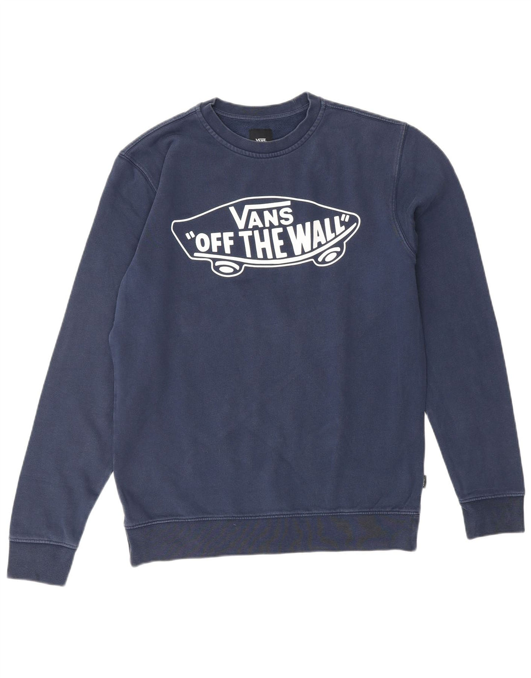 VANS Mens Graphic Sweatshirt Jumper Small Navy Blue Cotton