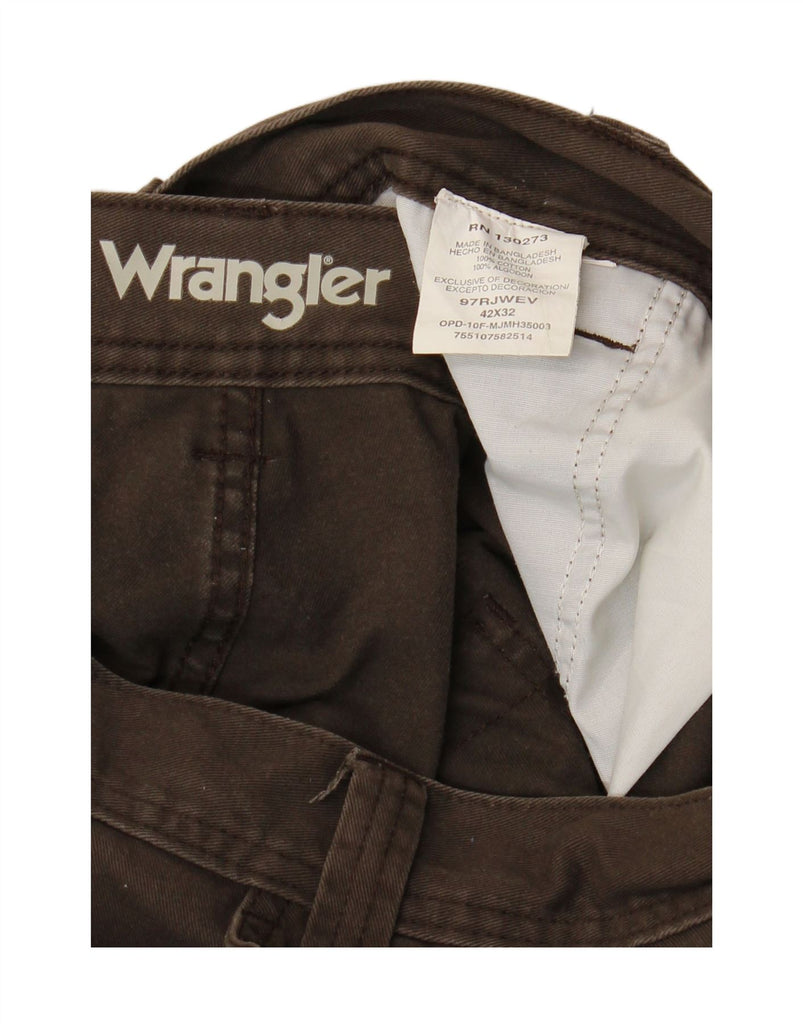 WRANGLER Mens Straight Cargo Trousers W42 L32 Brown Cotton Vintage Wrangler and Second-Hand Wrangler from Messina Hembry 