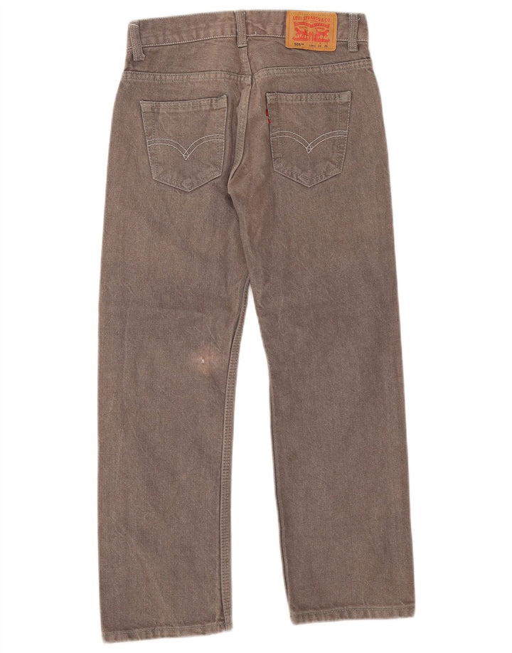 Levi's Womens 505 Regular Straight Jeans W25 L25 Grey Cotton