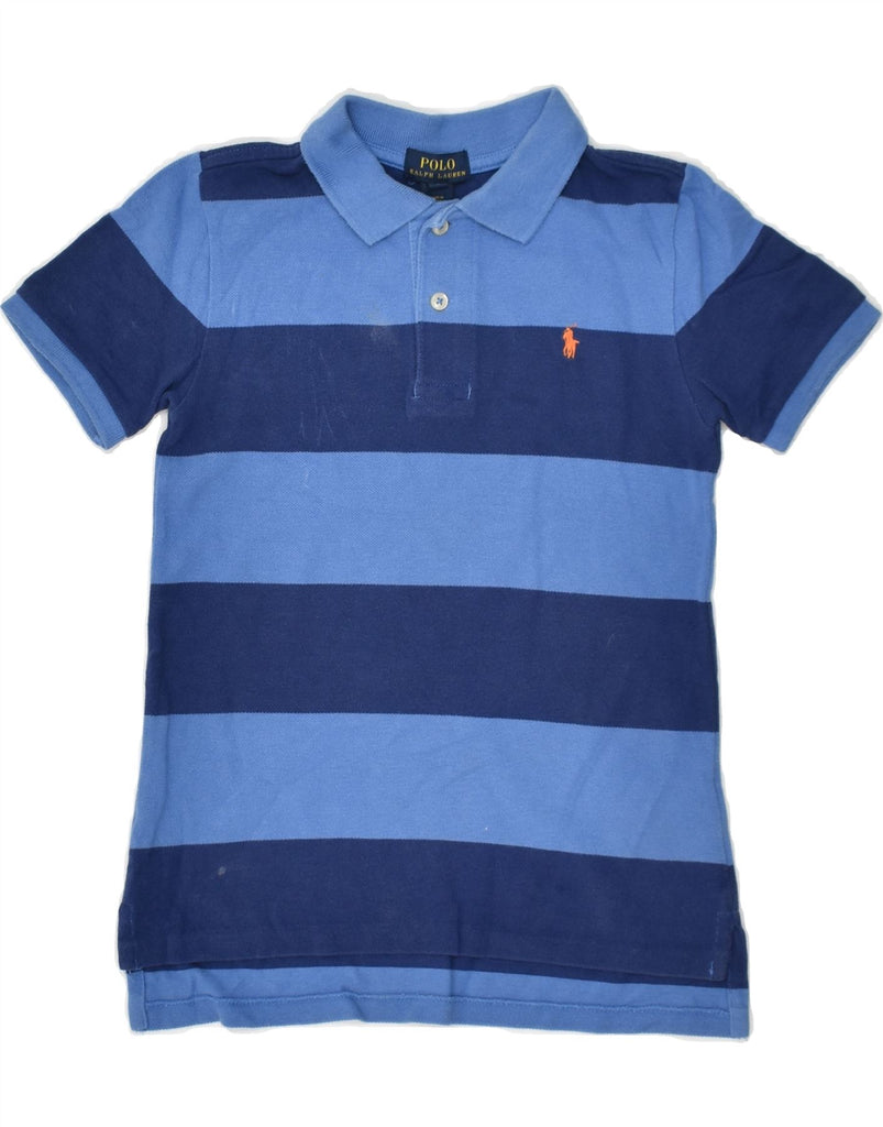 POLO RALPH LAUREN Boys Polo Shirt 6-7 Years Blue Striped Cotton | Vintage Polo Ralph Lauren | Thrift | Second-Hand Polo Ralph Lauren | Used Clothing | Messina Hembry 