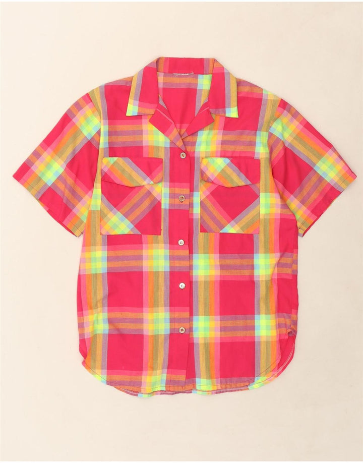 VINTAGE Womens Short Sleeve Shirt UK 18 XL Red Check Vintage Vintage and Second-Hand Vintage from Messina Hembry 