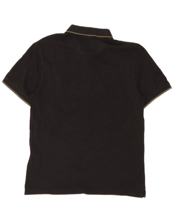 Lyle & Scott Mens Polo Shirt Medium Black Cotton