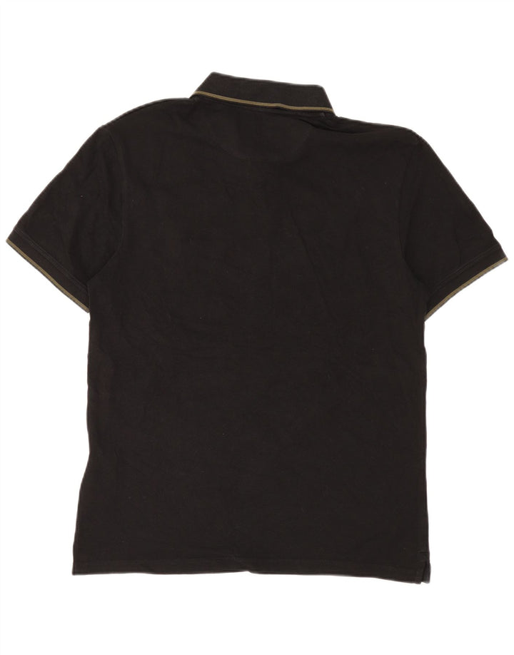 Lyle & Scott Mens Polo Shirt Medium Black Cotton