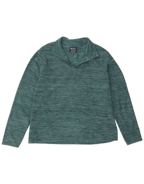 Mountain Warehouse Womens Zip Neck Fleece Jumper UK 16 Large Green Flecked