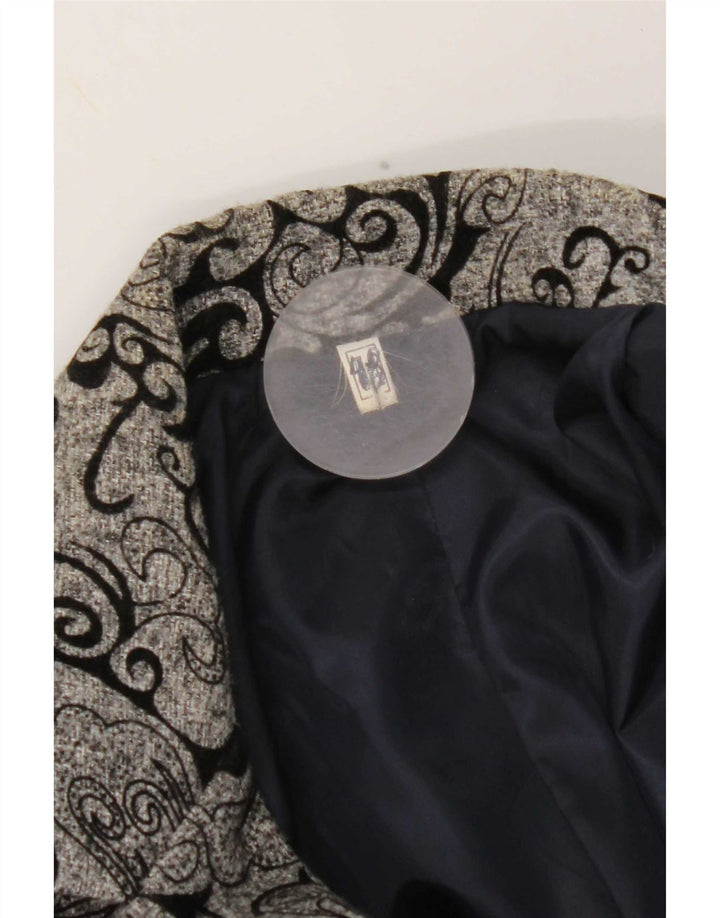Vintage Womens 3 Button Blazer Jacket IT 48 XL Grey Paisley