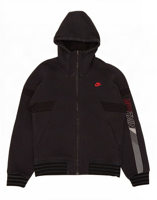 Nike Mens Graphic Zip Hoodie Sweater UK 36/38 Small Black Colourblock