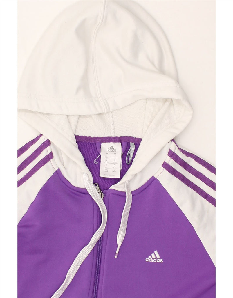 ADIDAS Womens Climalite Zip Hoodie Sweater UK 12/14 Medium Purple | Vintage Adidas | Thrift | Second-Hand Adidas | Used Clothing | Messina Hembry 