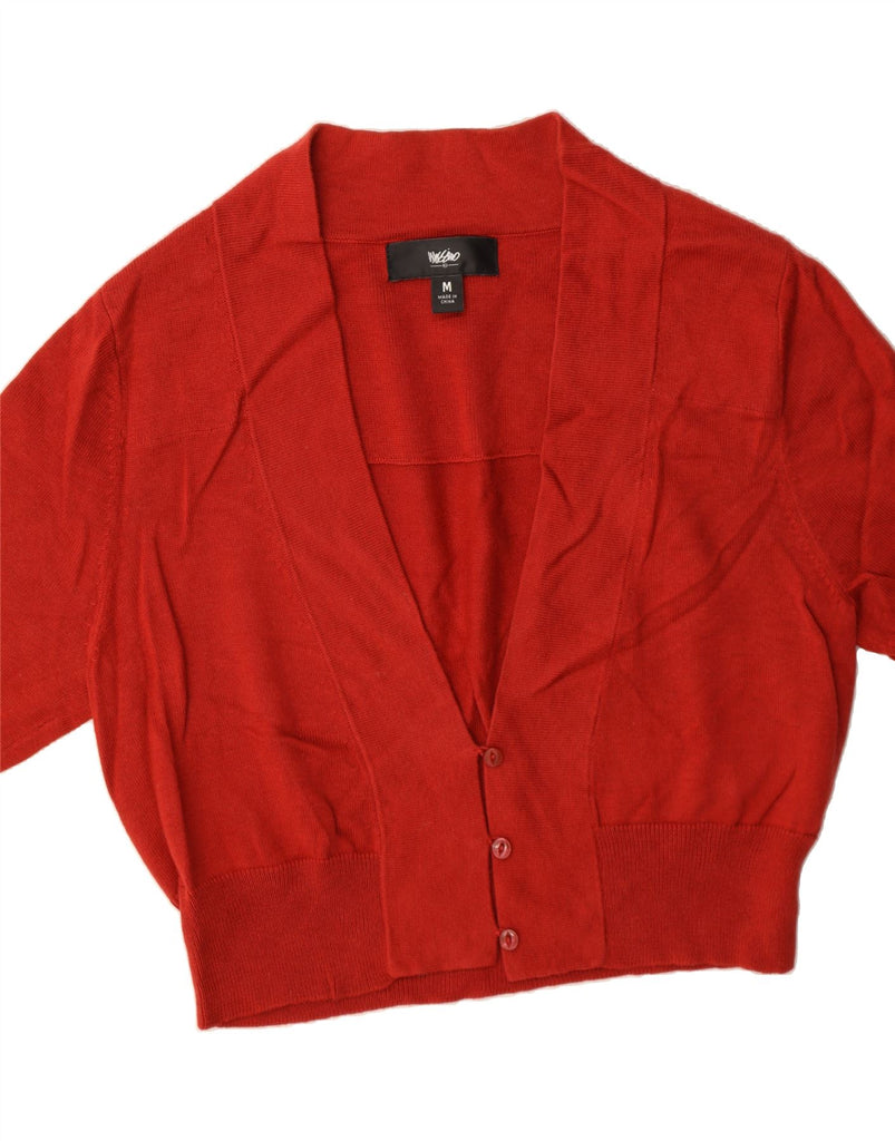 MOSSIMO Womens Short Sleeve Bolero Jumper UK 12 Medium Red Cotton Vintage Mossimo and Second-Hand Mossimo from Messina Hembry 