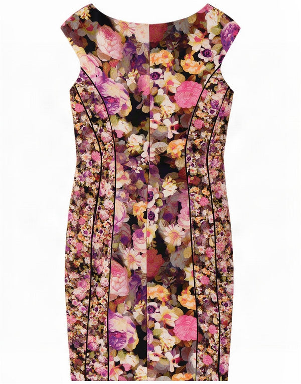 Phase Eight Womens Sleeveless Sheath Dress UK 16 Large Multicoloured Floral