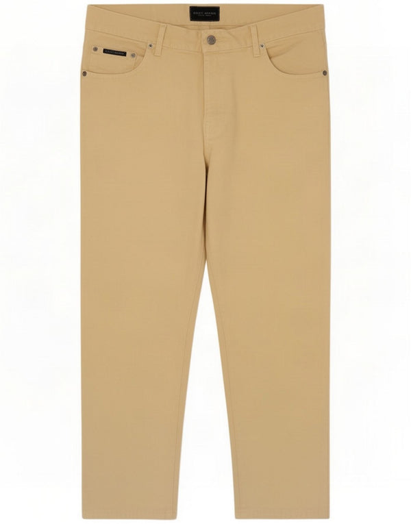 Gant Mens Straight Casual Trousers W36 L29 Beige Cotton