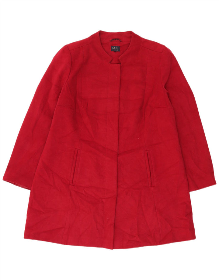 Marks & Spencer Womens Overcoat UK 18 XL Red Polyester