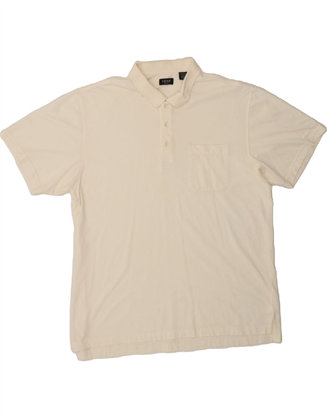 IZOD Mens Golf Polo Shirt XL Beige Cotton Vintage Izod and Second-Hand Izod from Messina Hembry 