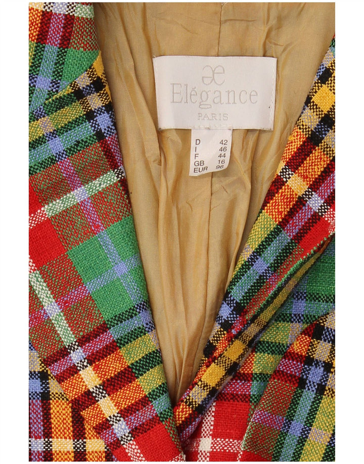 Elegance Paris Womens Blazer Jacket UK 16 Large Multicoloured Check