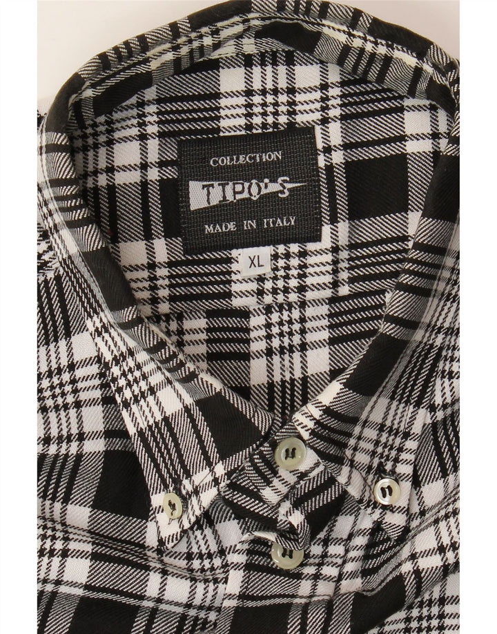 TIPO' S Mens Flannel Shirt XL Black Check