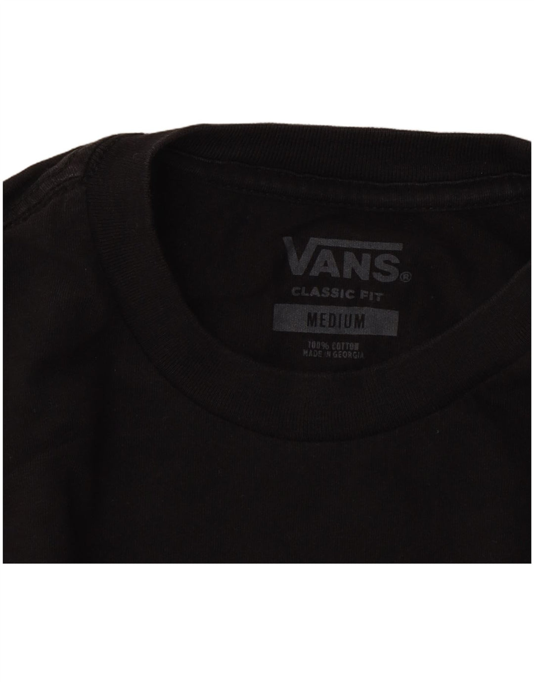Vans Mens Classic Fit Graphic Top Long Sleeve Medium Black Cotton