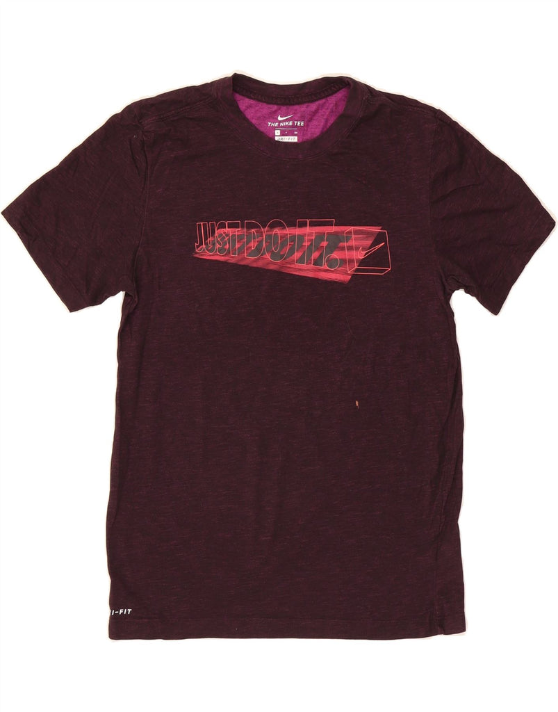 NIKE Mens Dri Fit Graphic T-Shirt Top Small Burgundy Cotton Vintage Nike and Second-Hand Nike from Messina Hembry 