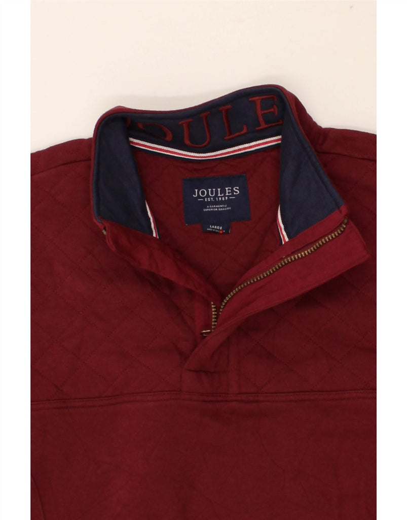 JOULES Mens Zip Neck Sweatshirt Jumper Large Maroon Cotton | Vintage Joules | Thrift | Second-Hand Joules | Used Clothing | Messina Hembry 