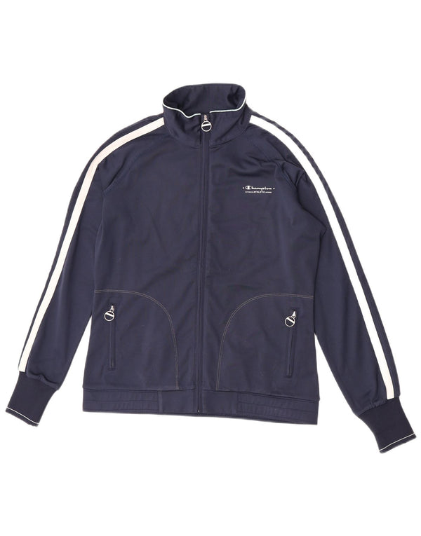 Champion Womens Heritage Tracksuit Top Jacket UK 16 Large Navy Blue