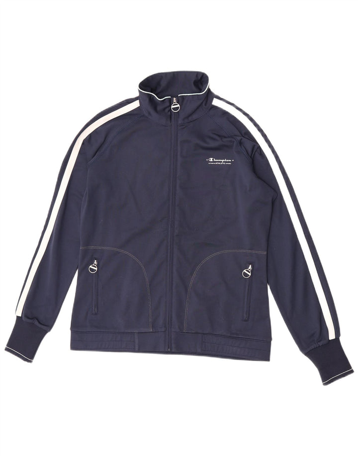 Champion Womens Heritage Tracksuit Top Jacket UK 16 Large Navy Blue