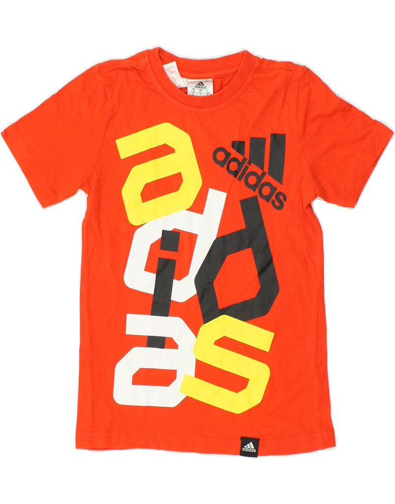 ADIDAS Boys Graphic T-Shirt Top 7-8 Years Orange Cotton | Vintage Adidas | Thrift | Second-Hand Adidas | Used Clothing | Messina Hembry 