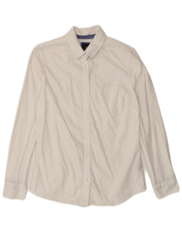 CREW CLOTHING Womens Classic Fit Shirt UK 8 Small White Cotton