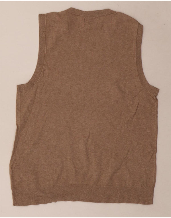 J. Crew Womens Classic Vest Tank Top UK 12 Medium Beige Cotton