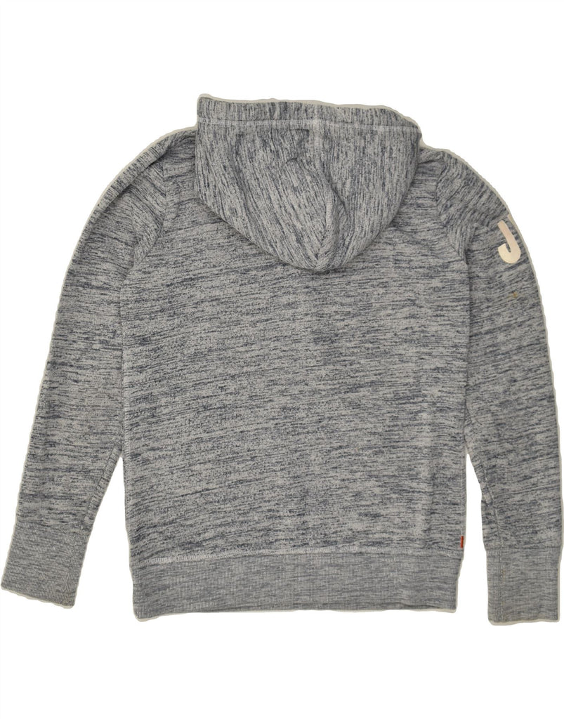 SUPERDRY Womens Graphic Hoodie Jumper UK 16 Large Grey Flecked Cotton | Vintage Superdry | Thrift | Second-Hand Superdry | Used Clothing | Messina Hembry 