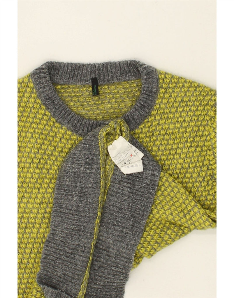 BENETTON Womens Crew Neck Jumper Sweater UK 10 Small Yellow Wool | Vintage Benetton | Thrift | Second-Hand Benetton | Used Clothing | Messina Hembry 