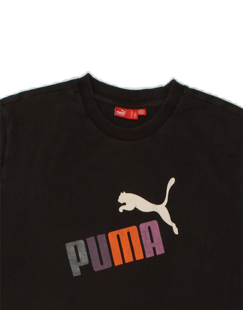 PUMA Mens Graphic T-Shirt Top Large Black Vintage Puma and Second-Hand Puma from Messina Hembry 