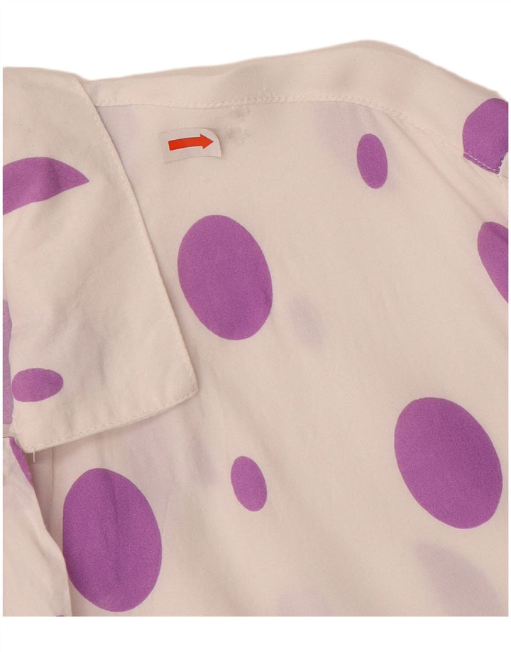 Primavera Firenze Womens Shirt Blouse UK 14 Medium White Spotted