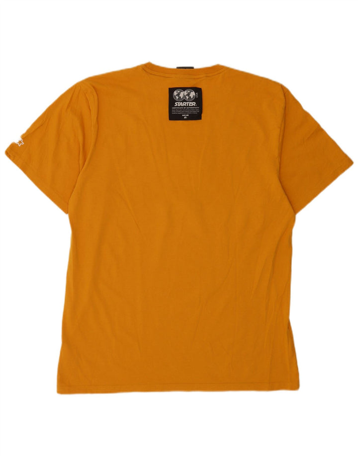 Starter Mens Graphic T-Shirt Top 2XL Yellow Cotton