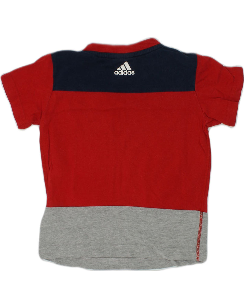 ADIDAS Baby Boys Graphic T-Shirt Top 12-18 Months Red Colourblock Cotton | Vintage Adidas | Thrift | Second-Hand Adidas | Used Clothing | Messina Hembry 