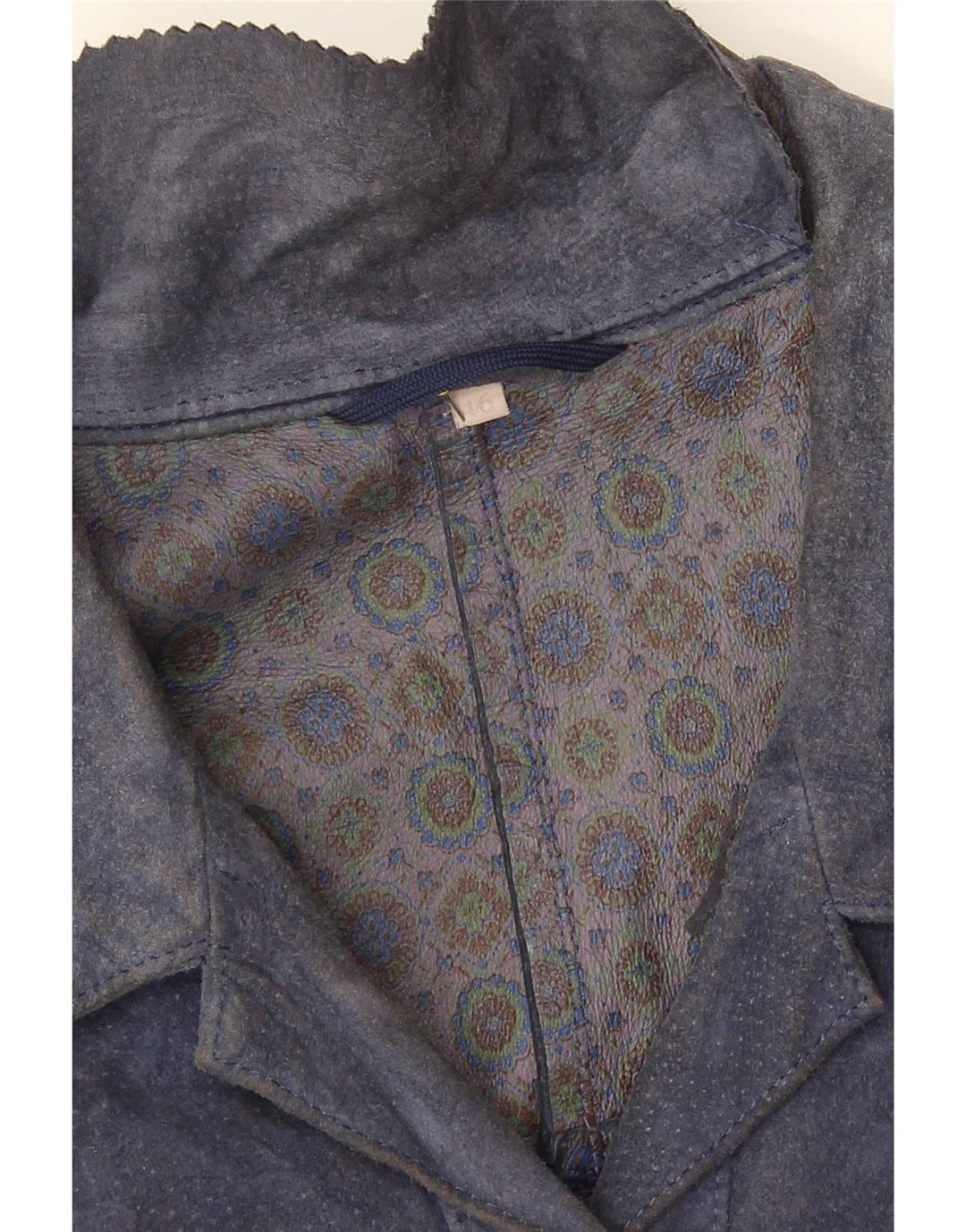 Vintage Mens Suede Jacket IT 46 Large Navy Blue