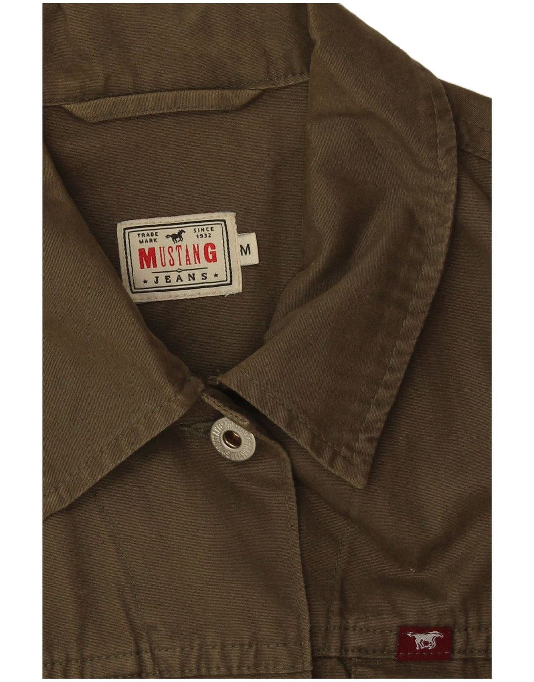 Mustang Womens Denim Gilet UK 12 Medium Khaki Cotton