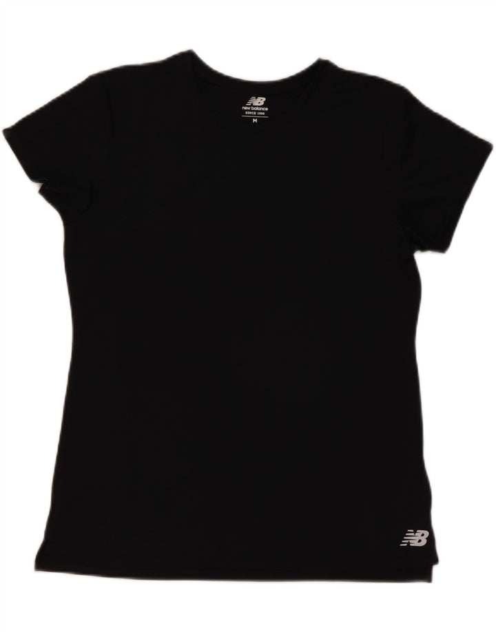New Balance Womens T-Shirt Top UK 14 Medium Black