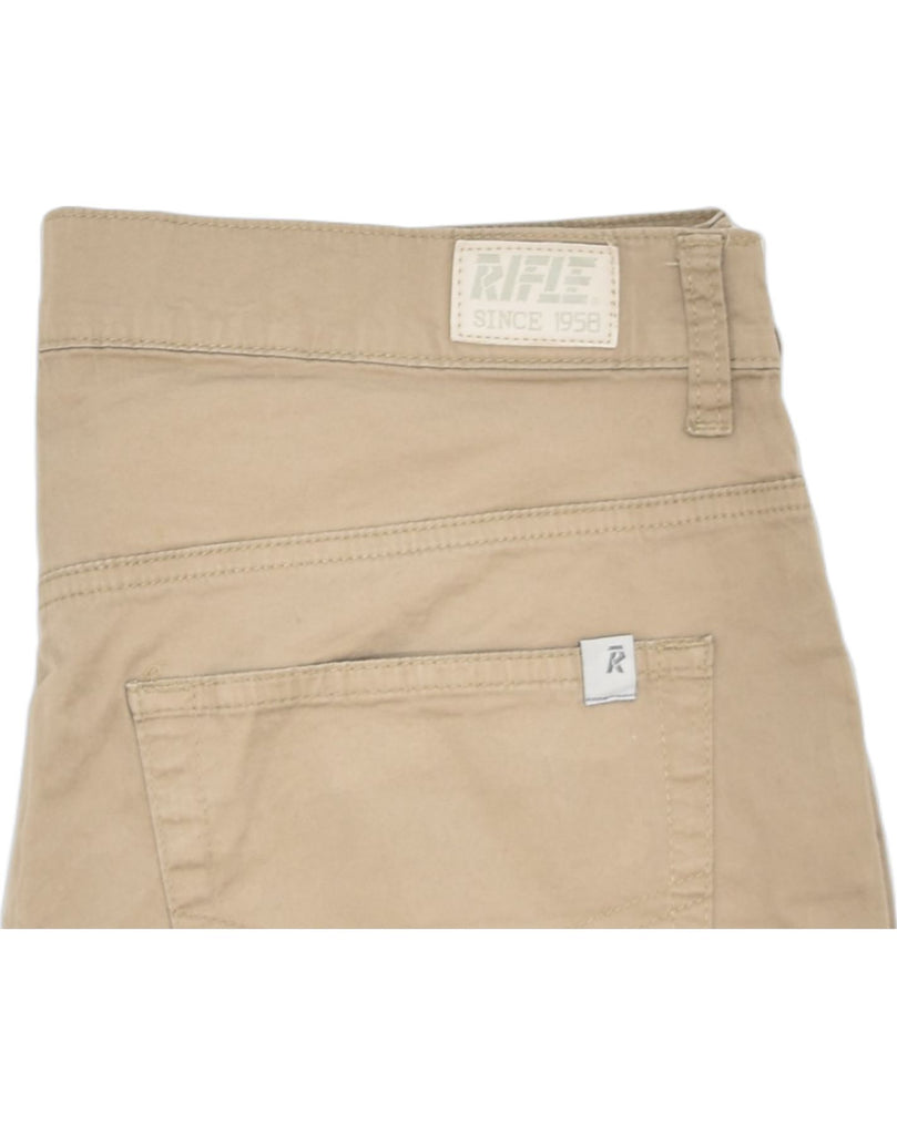 RIFLE Mens Straight Chino Trousers W34 L29 Brown Cotton | Vintage | Thrift | Second-Hand | Used Clothing | Messina Hembry 