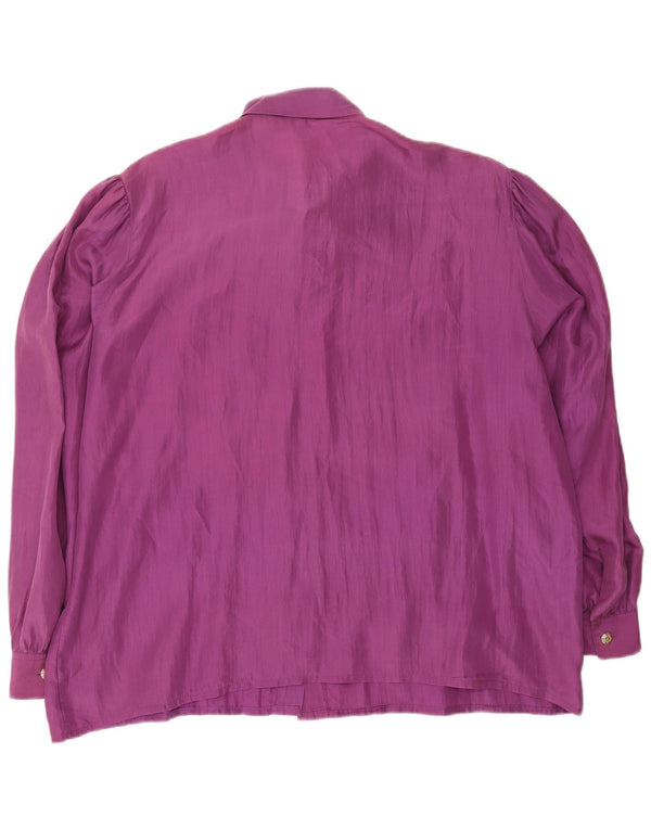 MARIO ROSELLA Womens Oversized Shirt Blouse IT 46 Large Purple Silk