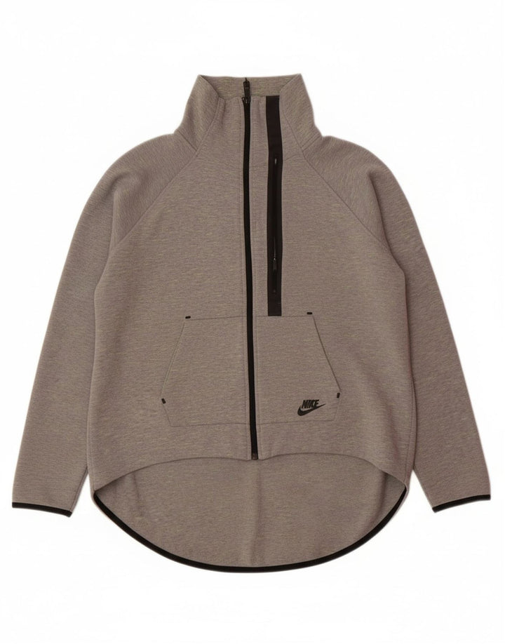NIKE Womens Tracksuit Top Jacket UK 18 XL Grey Cotton