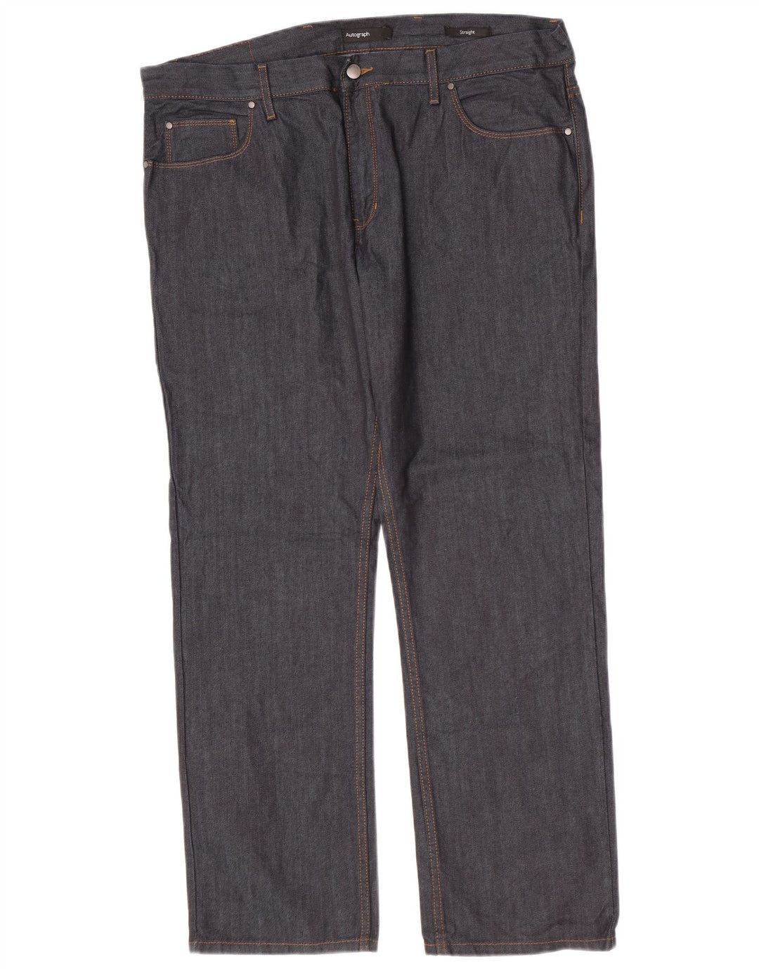 Marks & Spencer Mens Autograph Straight Jeans W40 L31 Navy Blue Cotton