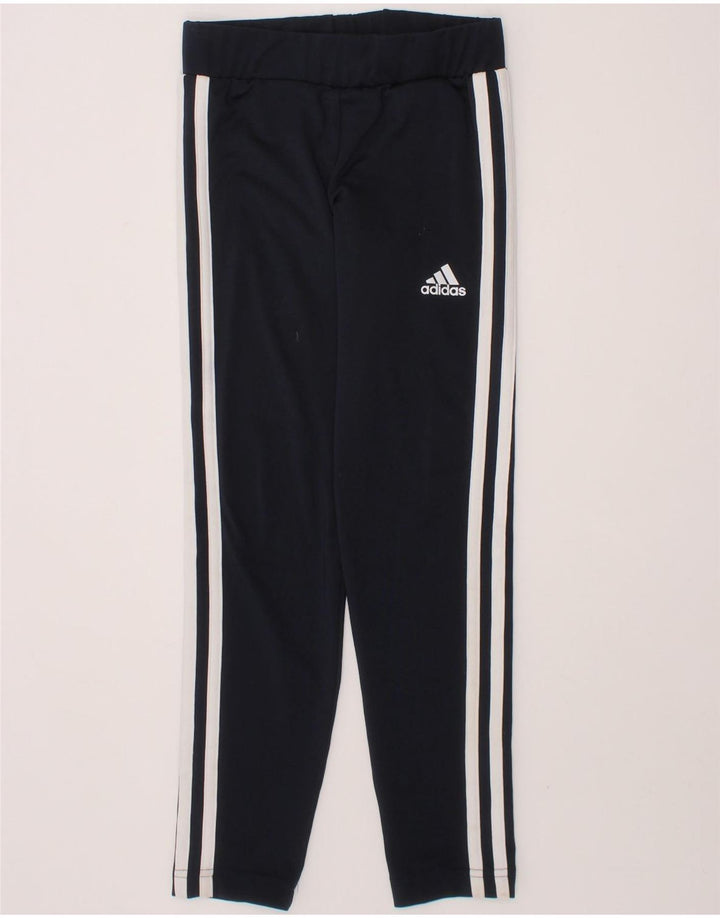 ADIDAS Girls Aeroready Leggings 7-8 Years  Navy Blue Polyester Vintage Adidas and Second-Hand Adidas from Messina Hembry 